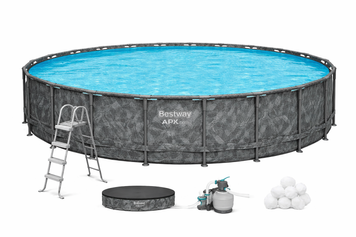 Каркасний басейн Bestway 561JZ круглий 671&times;132 см, пісочний фільтр-насос, сходи, тент, наповнювач Polysphere 561JZ фото