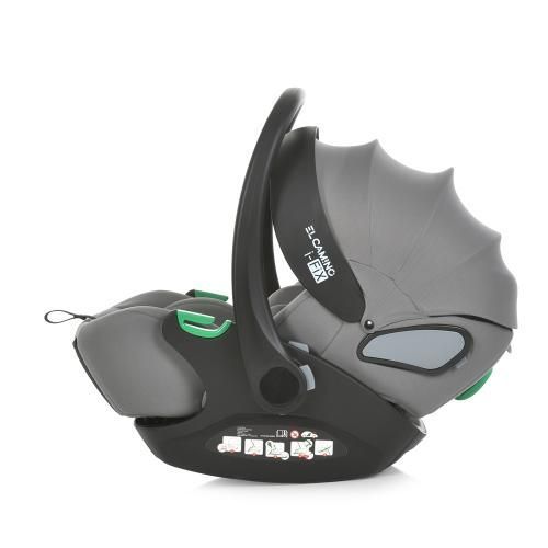 Дитяче автокрісло El Camino i-FIX+ ME 1110 Simply Gray i-Size R129 (40&ndash;87 см), автолюлька з боковим захистом ME 1110 Simply Gray фото