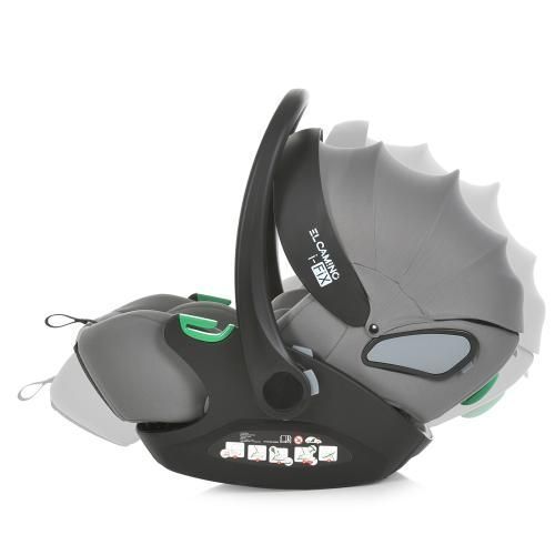 Дитяче автокрісло El Camino i-FIX+ ME 1110 Simply Gray i-Size R129 (40&ndash;87 см), автолюлька з боковим захистом ME 1110 Simply Gray фото