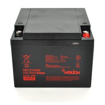 Акумуляторна батарея MERLION HR12100W, 12V 28Ah Black ( 166 х 175 х 125 (125) ) 655 фото