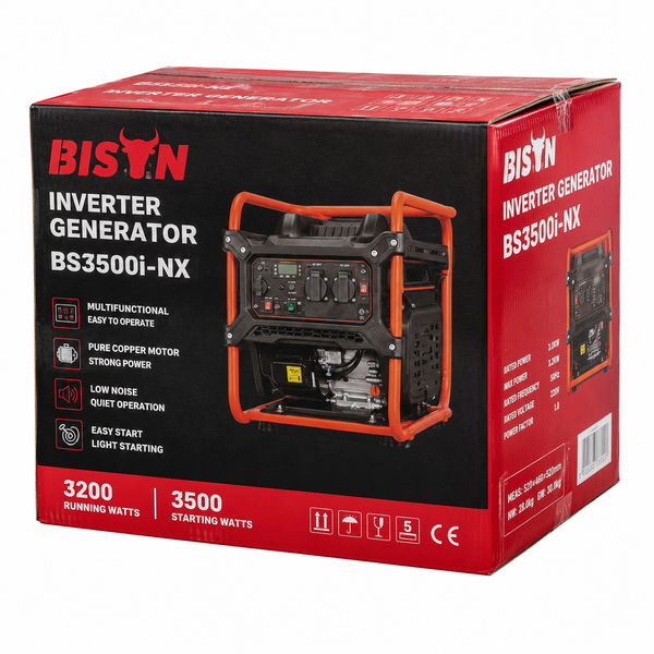 Інверторний бензиновий генератор BISON BS3500i-NX 3.2 кВт BS3500i-NX фото