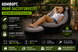 Надувное велюровое кресло Intex Ultra Lounge 68564 с пуфом, держателем для напитков, черно-серое 68564 фото 3