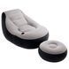 Надувное велюровое кресло Intex Ultra Lounge 68564 с пуфом, держателем для напитков, черно-серое 68564 фото 1