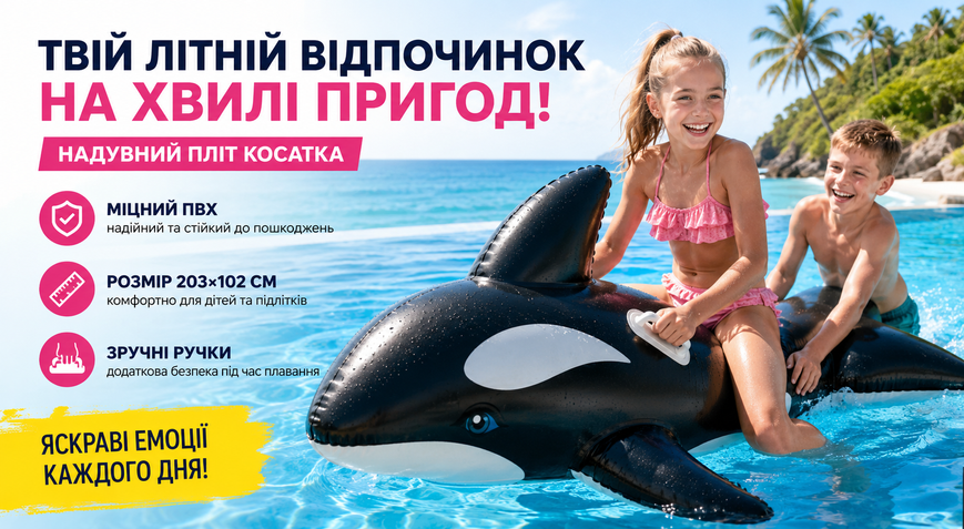 Надувний пліт Косатка Bestway 41009 з ручками 203&times;102 см 41009 фото