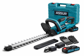 Акумуляторний кущоріз ASSUR ASR729 21V з лезом 52 см, 2 акумулятори &mdash; електричний садовий тример для живоплоту ASR729/МК фото