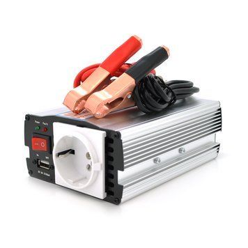 Інвертор напруги Mervesan MRV-15012 (150W), 12/220V, approximated, 1Shuko, клеми + крокодили, Box.Q20 29171 фото