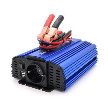 Інвертор напруги Tommatech MS-600, 12V/220V, 600W з апроксимованою синусоїдою, 1Shuko, USB, клемні дроти, АЗУ+ затискачі, Q15 29443 фото