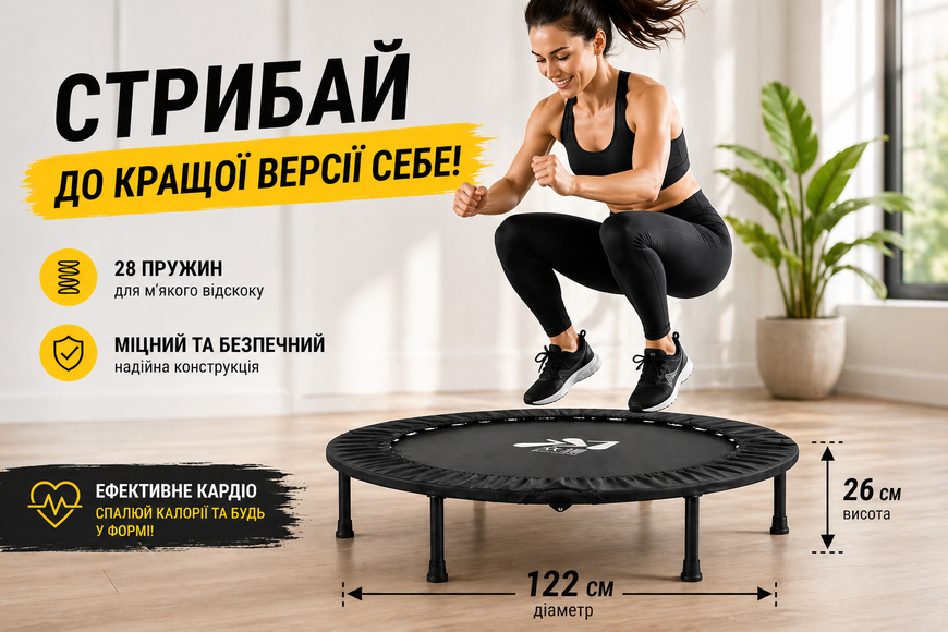 Батут MS 3383-9 діаметр 122 см для фітнесу та дому MS 3383-9 фото