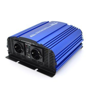 Інвертор напруги Tommatech MS-1200, 12V/220V, 1200W з апроксимованою синусоїдою, 2Shuko, USB, клемні дроти, 2 запобіжники, Q4 29445 фото