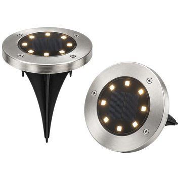 Садовый LED фонарь на солнечной батарее 8 светодиодов D12 см для дорожек и клумб 111718 фото