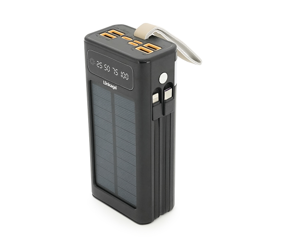 Power bank Linkage LKP-46, Solar 30000mAh, 22.5W, Кабелi Туре-С+Lighting, 0.70 kg, Black, Box Linkage LKP-46 фото