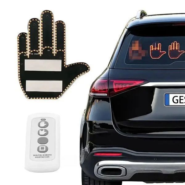 Автомобильная LED табличка "Ладонь" на заднее стекло &mdash; пульт, 3 режима подсветки 12417/МК фото