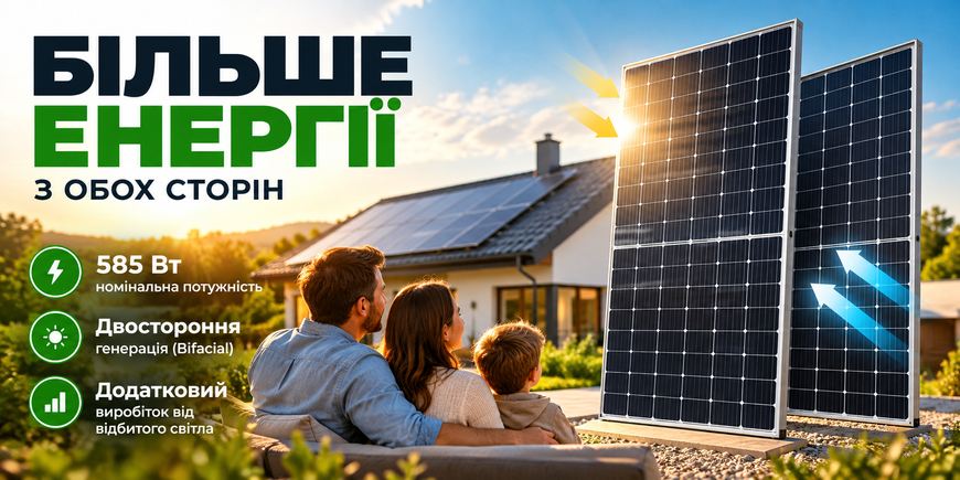 Сонячна панель Korean Solar 585 Вт двостороння Bifacial 573-574 фото