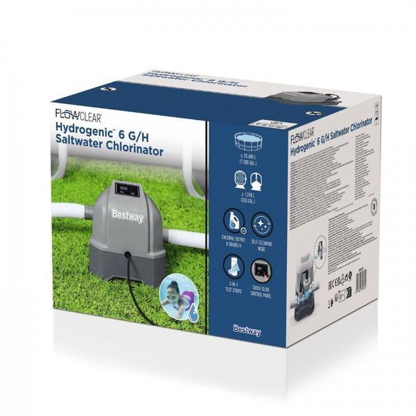 Хлоргенератор для бассейна Bestway 58678 Hydrogenic 6 г/ч, система солёной воды, 220&ndash;240V 58678 фото