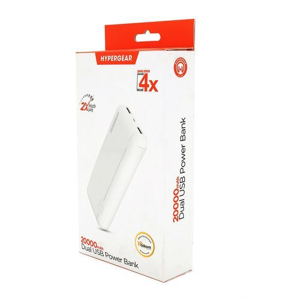 PowerBank Hypergear 20000mAh Fast Charge , 2*USB, White, Q24 29509 фото