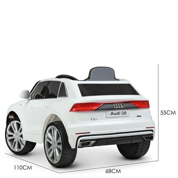 Дитячий електромобіль Audi Q8 JJ2066EBLR-1, 2 мотори, EVA колеса, пульт 2.4G, білий JJ2066EBLR-1 фото