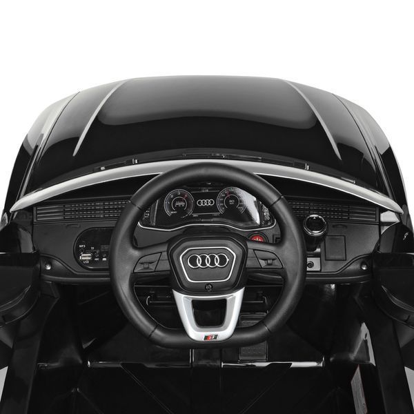 Дитячий електромобіль Audi Q8 JJ2066EBLR-2, 2 мотори 25W, EVA колеса, пульт 2.4G, MP3, USB, шкіряне сидіння, чорний JJ2066EBLR-2 фото