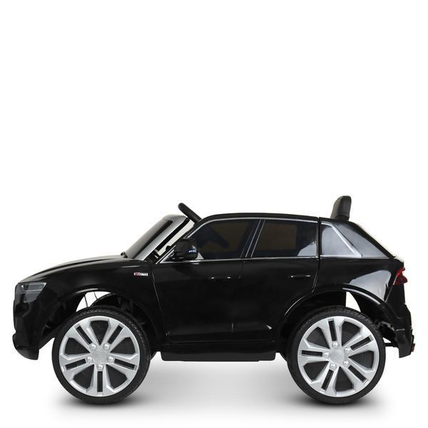 Дитячий електромобіль Audi Q8 JJ2066EBLR-2, 2 мотори 25W, EVA колеса, пульт 2.4G, MP3, USB, шкіряне сидіння, чорний JJ2066EBLR-2 фото