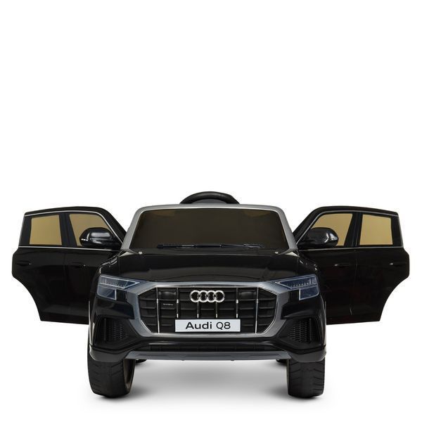 Дитячий електромобіль Audi Q8 JJ2066EBLR-2, 2 мотори 25W, EVA колеса, пульт 2.4G, MP3, USB, шкіряне сидіння, чорний JJ2066EBLR-2 фото