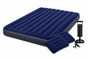Надувний матрац Intex 64765 Dura-Beam Standard 152&times;203&times;25 см з насосом та 2 подушками, двоспальний, до 273 кг 64765 фото