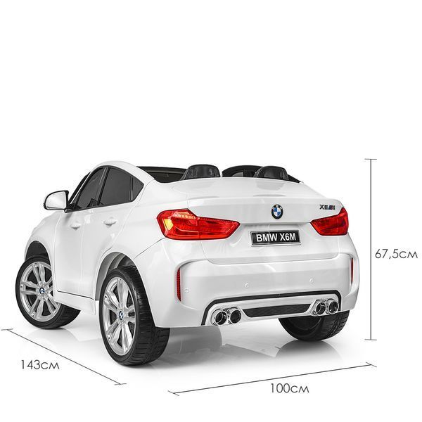 Дитячий електромобіль джип JJ2168EBLR-1 BMW X6M білий, 2 мотори 120W, акумулятор 12V10Ah, EVA колеса, шкіряне сидіння JJ2168EBLR-1 фото