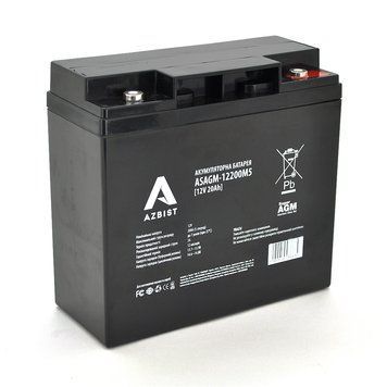 Акумулятор ASBIST Super AGM ASAGM-12200M5, Black Case, 12V 20.0Ah (181 х 77 х 167) Q4 3663 фото