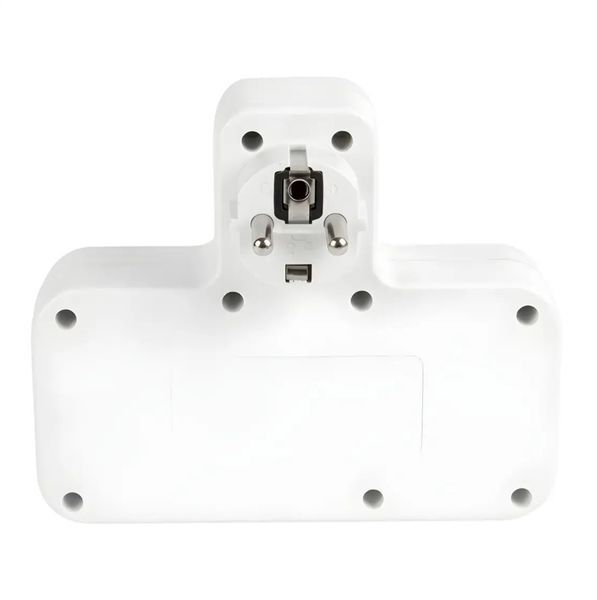 Мережевий фільтр-розгалужувач з нічником, 2 розетки EU, 2 USB + Type-C, 2500 Вт, 10 А, із заземленням та окремими вимикачами, білий 0257/МК фото