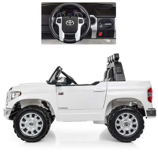 Дитячий електромобіль джип Toyota Tundra JJ2266AEBLR-1 білий, 2 мотори, акумулятор 12V7Ah, EVA колеса, 2-місний, пульт 2.4G JJ2266AEBLR-1 фото
