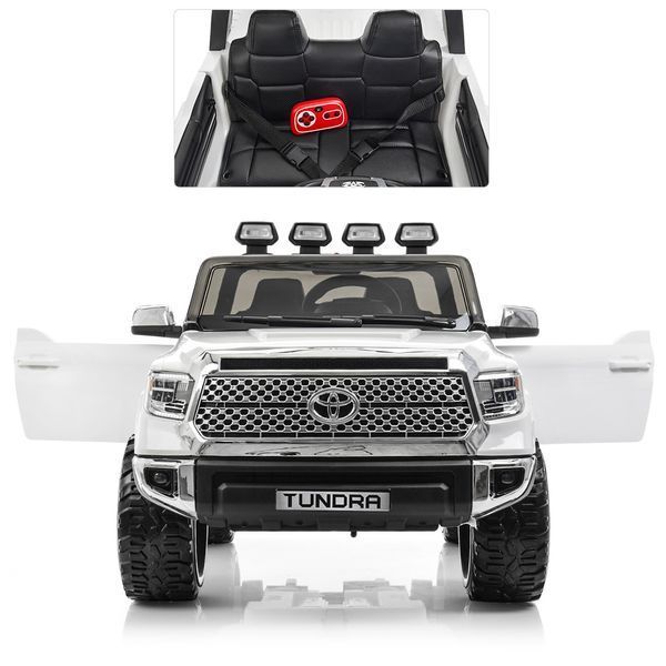 Дитячий електромобіль джип Toyota Tundra JJ2266AEBLR-1 білий, 2 мотори, акумулятор 12V7Ah, EVA колеса, 2-місний, пульт 2.4G JJ2266AEBLR-1 фото