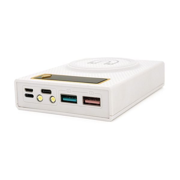 Power bank Voltronic CX4-PD-QIMagnetic під 4х18650, Magnetic Wireless Charger, Output:22.5W, Micro-USB, Type-C, Lightning, ABS, PVC, White, BOX 37109 фото