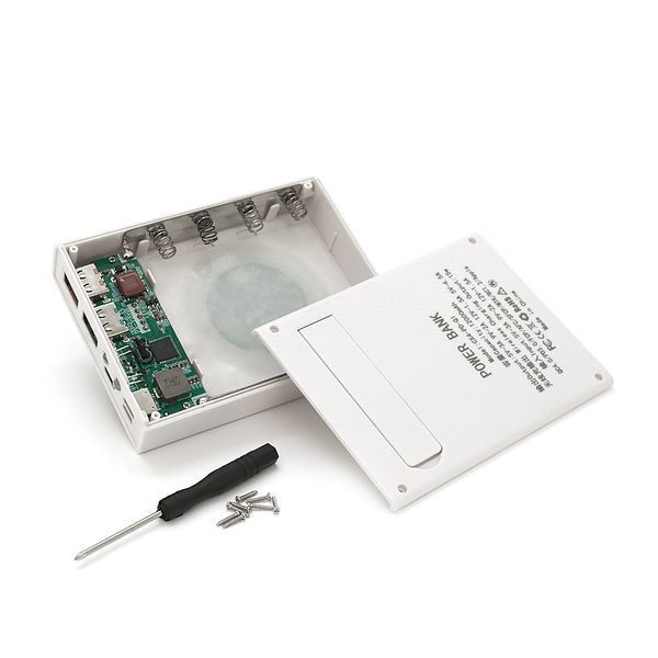 Power bank Voltronic CX4-PD-QIMagnetic під 4х18650, Magnetic Wireless Charger, Output:22.5W, Micro-USB, Type-C, Lightning, ABS, PVC, White, BOX 37109 фото
