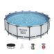 Каркасный бассейн Bestway 56438 круглый 457&times;122 см Steel Pro MAX с фильтр-насосом, лестницей и тентом 56438 фото 2