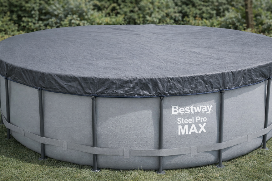 Каркасный бассейн Bestway 56438 круглый 457&times;122 см Steel Pro MAX с фильтр-насосом, лестницей и тентом 56438 фото
