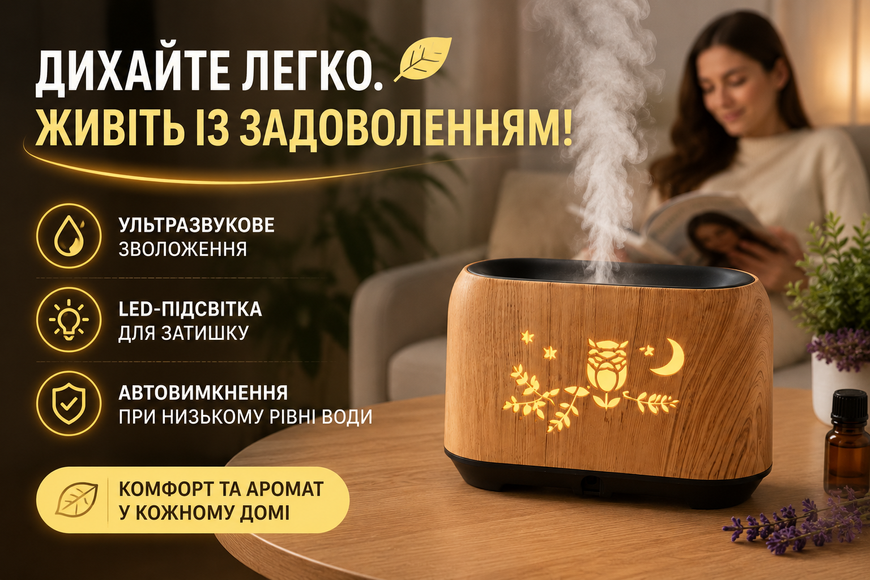 Зволожувач повітря Aroma Diffuser KP-812 з LED-підсвіткою, ультразвуковий аромадифузор 150 мл, 15&times;6,6&times;10,4 см 122246 фото