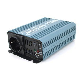 Інвертор напруги Mexxsun MXS-300, 12V/220V, 300W з модифікованою синусоїдою, 1 Shuko, клемні дроти, Q12 29227 фото