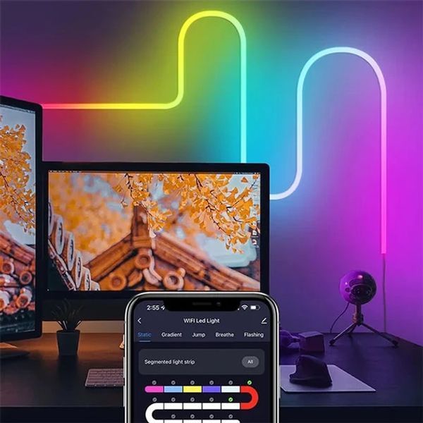 Світлодіодна неонова USB стрічка 5м з керуванням від телефону SFK-11 Bluetooth 12364/МК фото