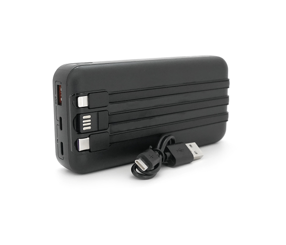 Powerbank ACL PW-117 20000 mAh PD 22.5W з кабелями USB-C/Lightning чорний 45611 фото