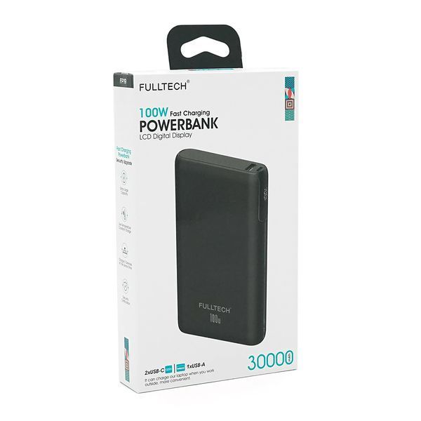 Powerbank Fulltech FP19 30000mAh, Fast charge PD100W, Li-pol, LCD Display, Вход:Type-C, Выходы: 2xUSB Type-C, 1xUSB Type-A, Box 44717 фото