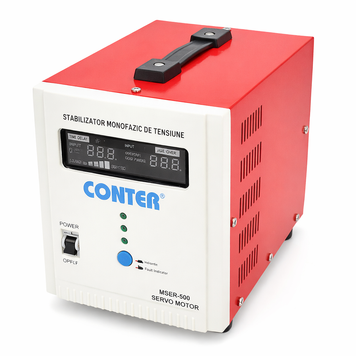 Стабілізатор напруги Conter MSER 5000 VA-V2/3750W однофазний, сервопривід, монтажу підлоги, LED дисплей, DC130-260V, AC230&plusmn;3%, 2*Shuko, 161x255x178mm, 9.9kg 45626 фото