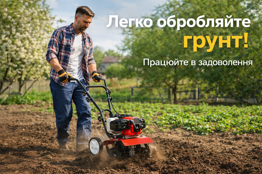 Бензиновий роторний культиватор ASSUR ASR756 | 2-тактний двигун, ручний стартер, фрези, для обробки ґрунту ASR756/МК фото