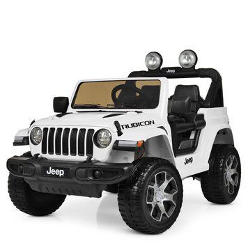 Дитячий електромобіль джип Jeep Rubicon M 4176EBLR-1 4WD білий, 4 мотори, EVA колеса, пульт 2.4G M 4176EBLR-1 фото