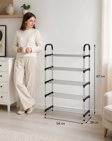 Полка для обуви 4-ярусная TW333-4 54&times;28&times;87 см металлическая этажерка для хранения обуви 124542 фото