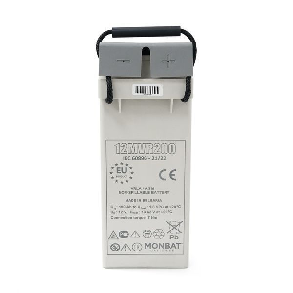 Акумуляторна батарея MONBAT FRONT TERMINAL 12MVR200 AGM 12V/200 Ah, 555x125x316 мм, 59.2 кг 37283 фото