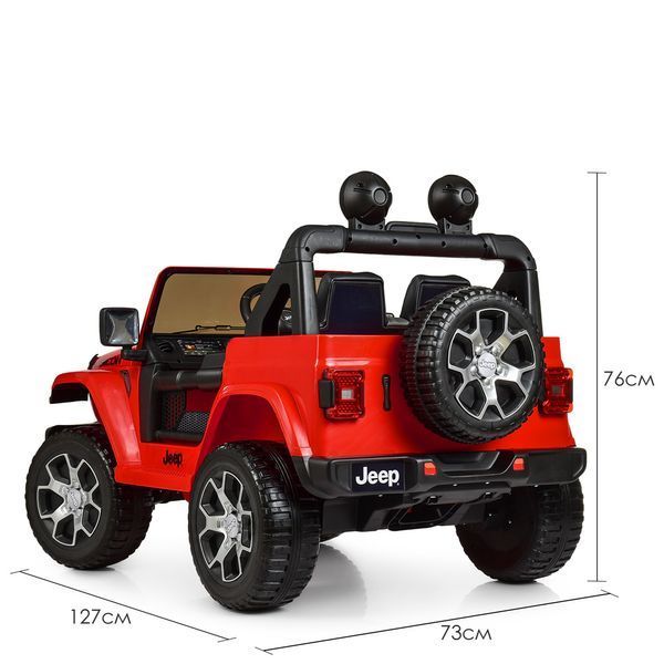 Дитячий електромобіль джип Jeep Rubicon M 4176EBLR-3 4WD червоний, 4 мотори, EVA колеса, пульт 2.4G M 4176EBLR-3 фото