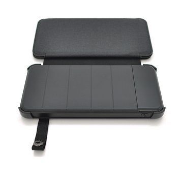 Power bank 12000 mAh Solar, Input:5V/1A(microUSB), Output:5V/2,1А(2хUSB), rubberized case, Black, BOX 26931 фото