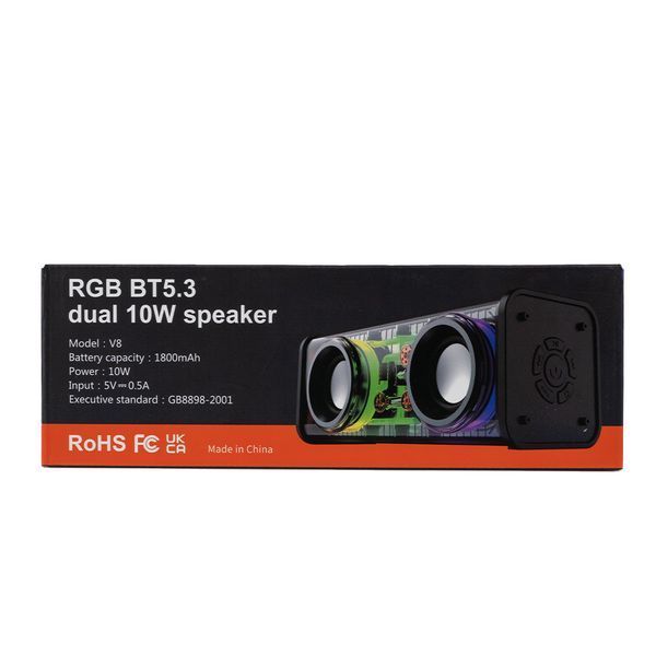 Колонка портативная V8 BT/TF/USB/TWS 10 вт белая V8W V8W фото