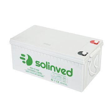 Акумуляторна батарея SOLINVED 200-12 GEL 12V 200 Ah (522 x 240 x 224), 60.3 kg Grey Q1/48 37425 фото