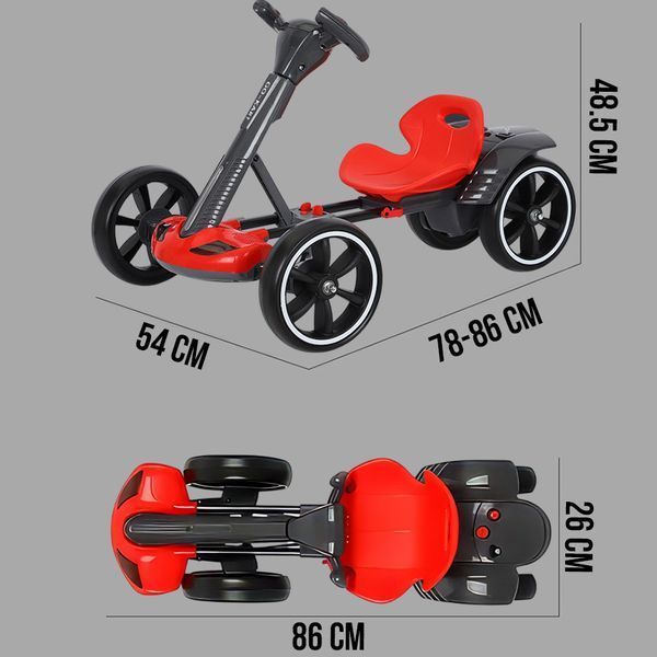 Складной электромобиль на аккумуляторе 6V 4.5Ah Go-Kart Красный 0144/МК фото