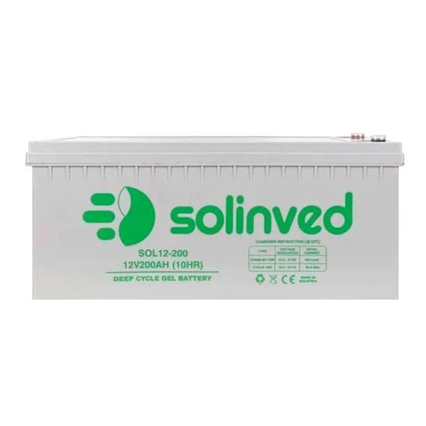 Акумуляторна батарея SOLINVED 200-12 GEL 12V 200 Ah (522 x 240 x 224), 60.3 kg Grey Q1/48 37425 фото