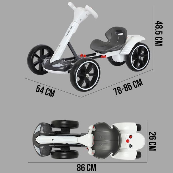 Складаний електромобіль на акумуляторі 6V 4.5Ah Go-Kart Білий 0147/МК фото